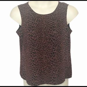 White Stag animal print women’s tank top with metallic gold threading size L